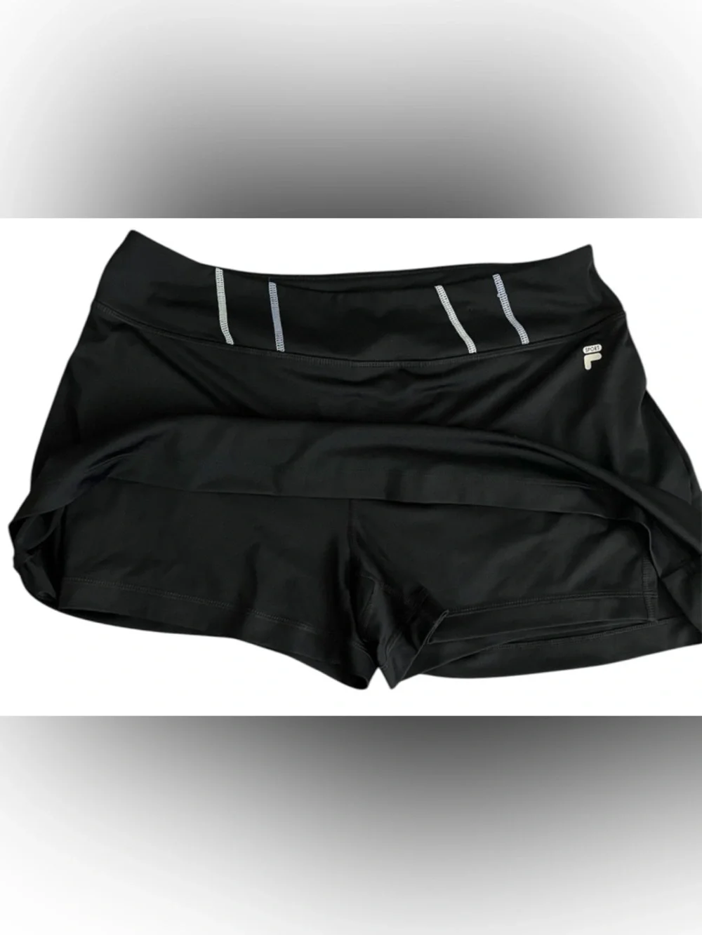 FILA Skort Womens Black Athletic Pull On Elastic Waist Sports Tennis Golf Sz XL - Picture 3 of 4